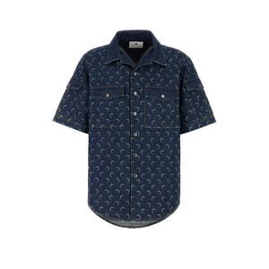 Marine Serre Men Printed Denim Shirt
